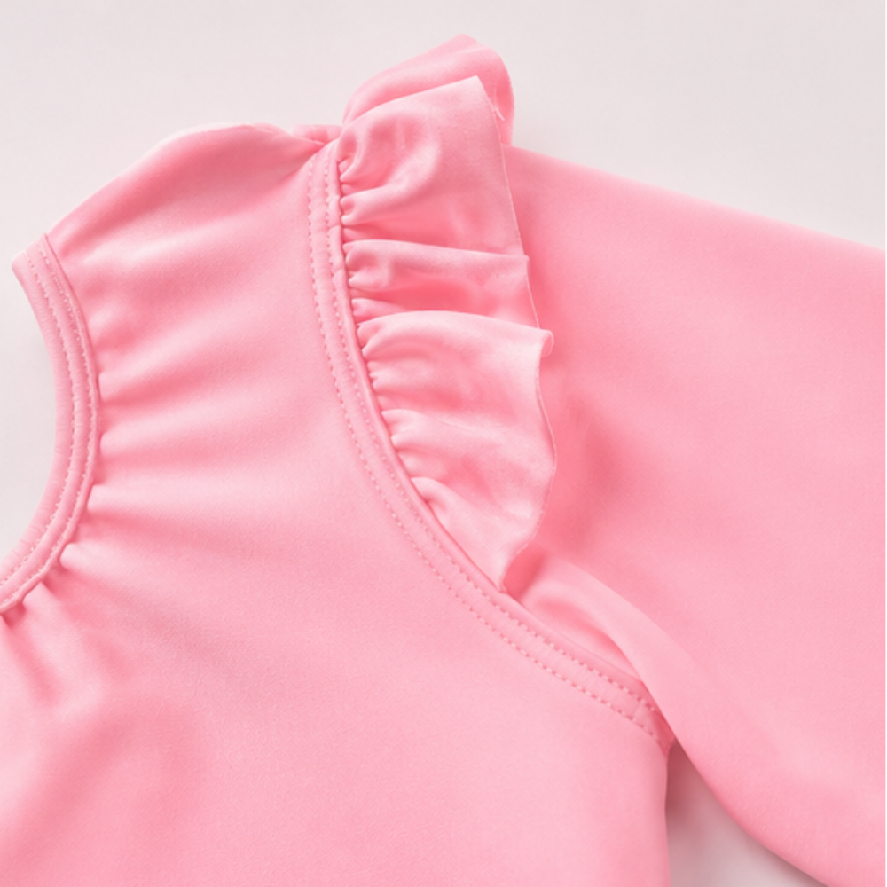 Maiô Manga Longa Infantil Feminino Kamylus Tchibum Gatinha Sereia Proteção UV 50+ Dri-Fit