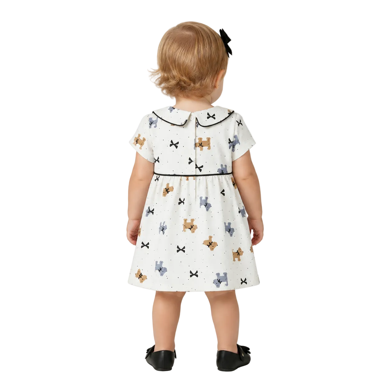 Vestido Infantil Alakazoo Cachorrinhos Malha Nikko Gola Boneca