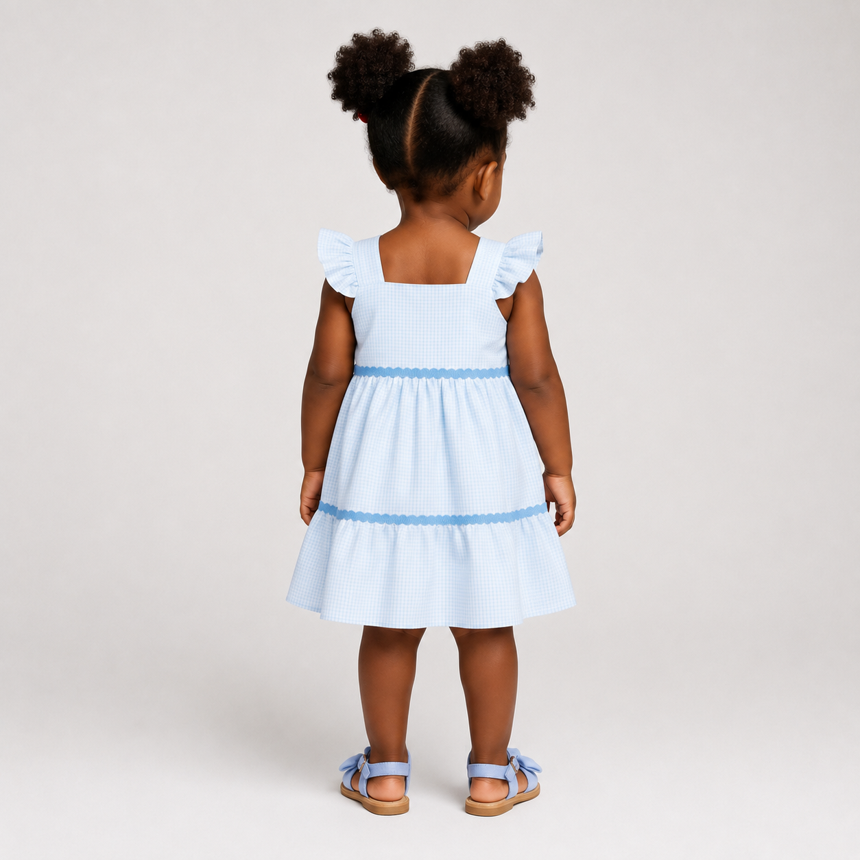 Vestido Infantil Feminino Alakazoo Xadrez Malha Nikko com Strass e Babados