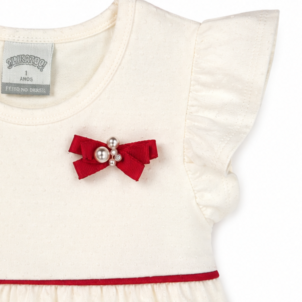 Conjunto Infantil Feminino Alakazoo Cerejas Malha Nikko Blusa Batinha e Short