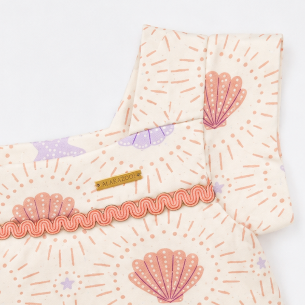 Conjunto Infantil Feminino Alakazoo Fundo do Mar Blusa Alcinha e Short Moletinho