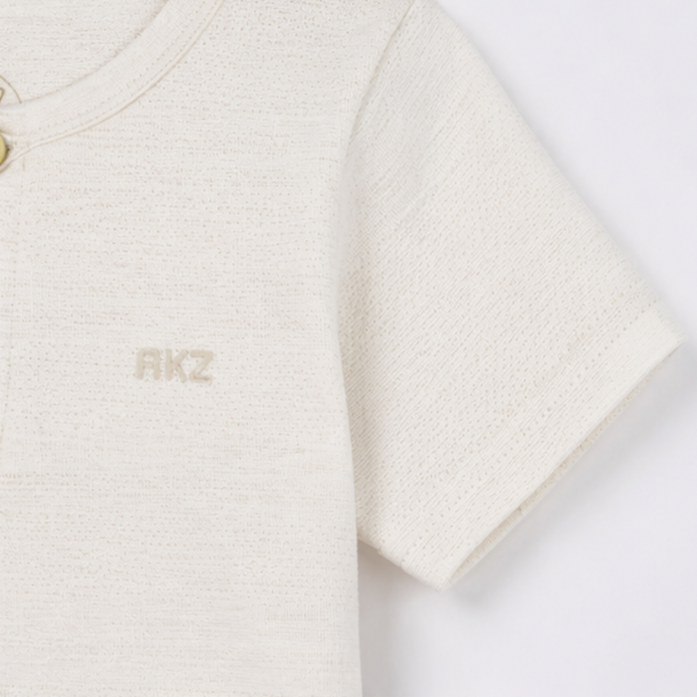 Conjunto Infantil Masculino Alakazoo Camiseta Henley e Bermuda