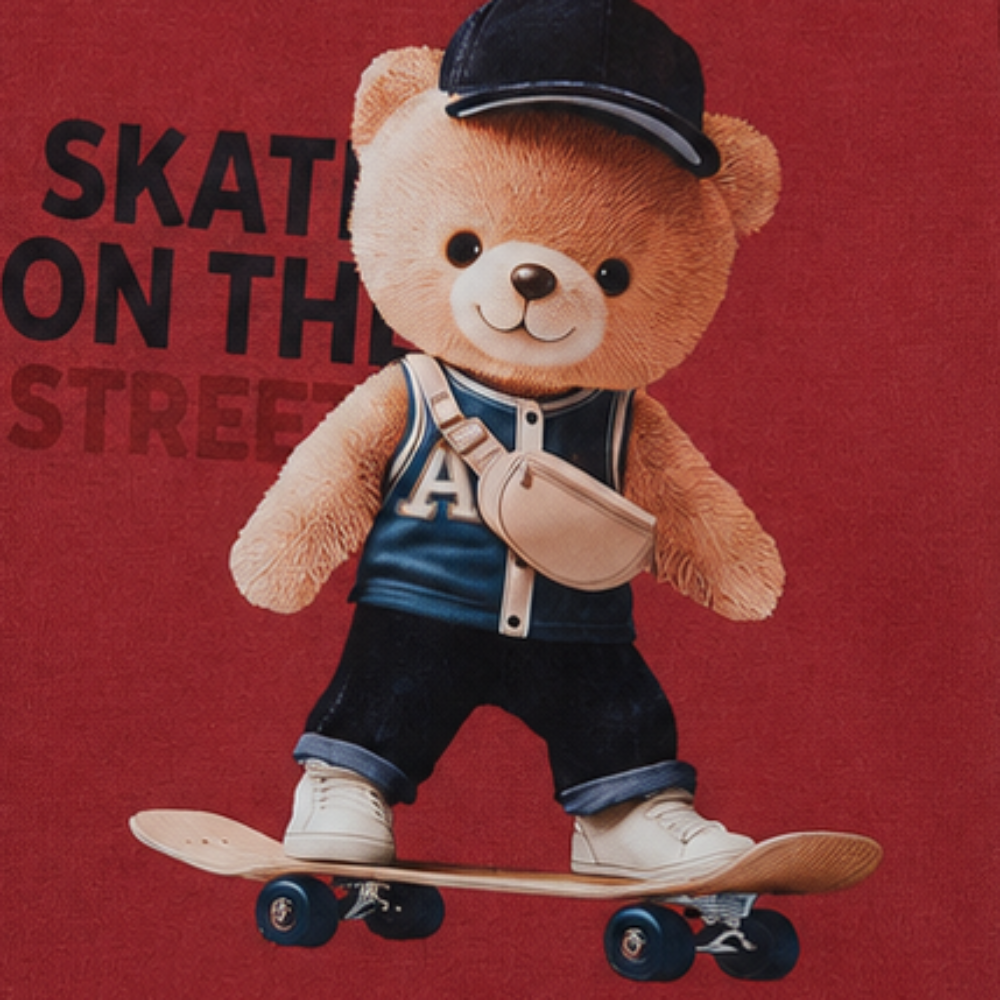 Conjunto Infantil Masculino Alakazoo Ursinho Skate Casual