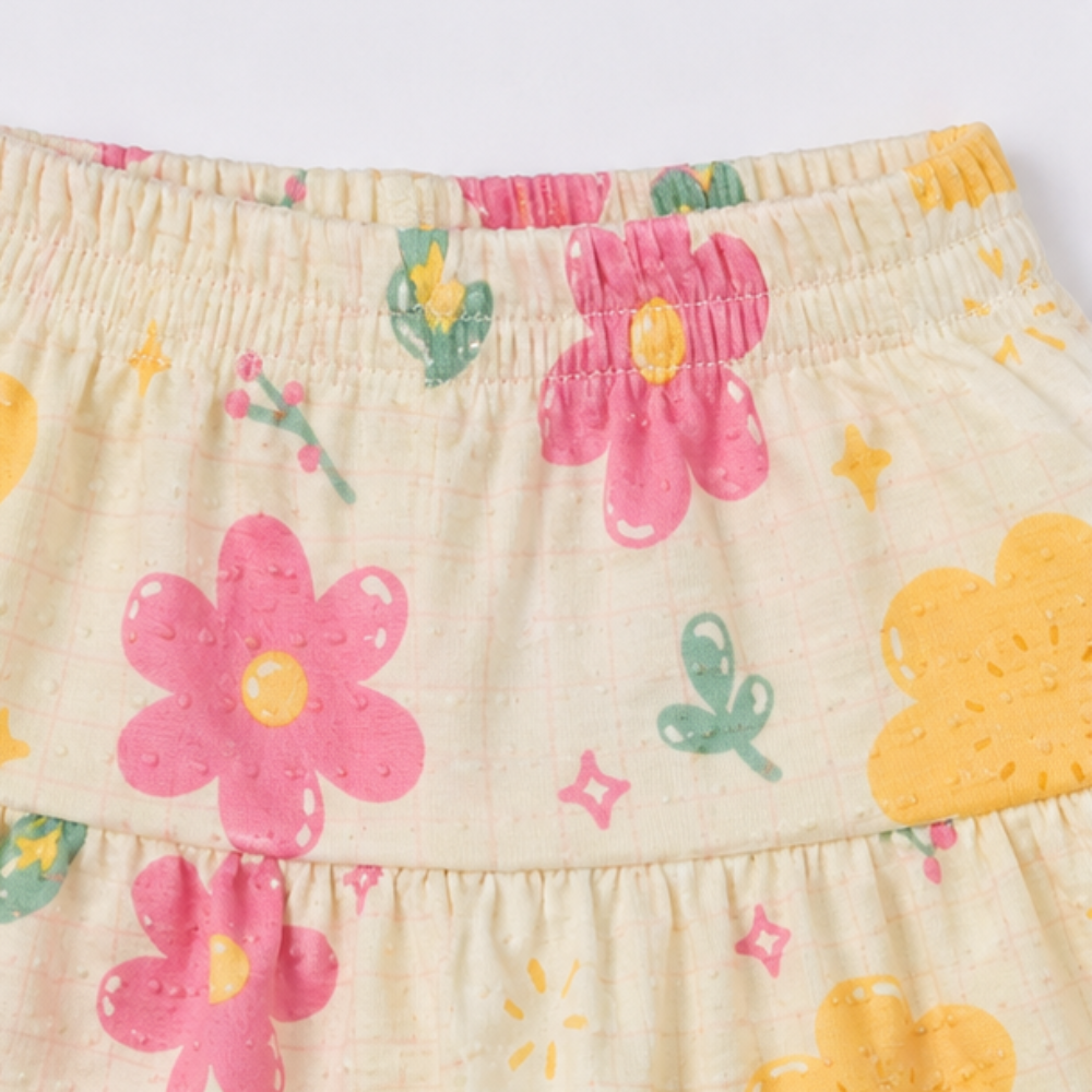 Conjunto Infantil Feminino Alakazoo Blooming Flowers Blusa e Short-Saia