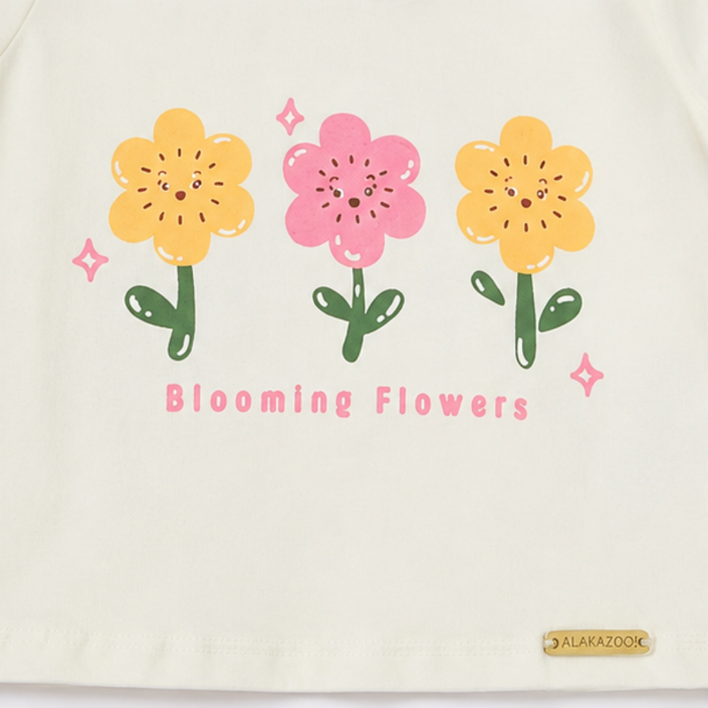 Conjunto Infantil Feminino Alakazoo Blooming Flowers Blusa e Short-Saia