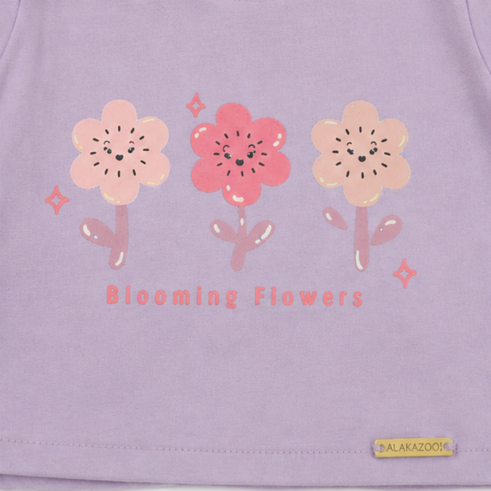 Conjunto Infantil Feminino Alakazoo Blooming Flowers Blusa e Short-Saia