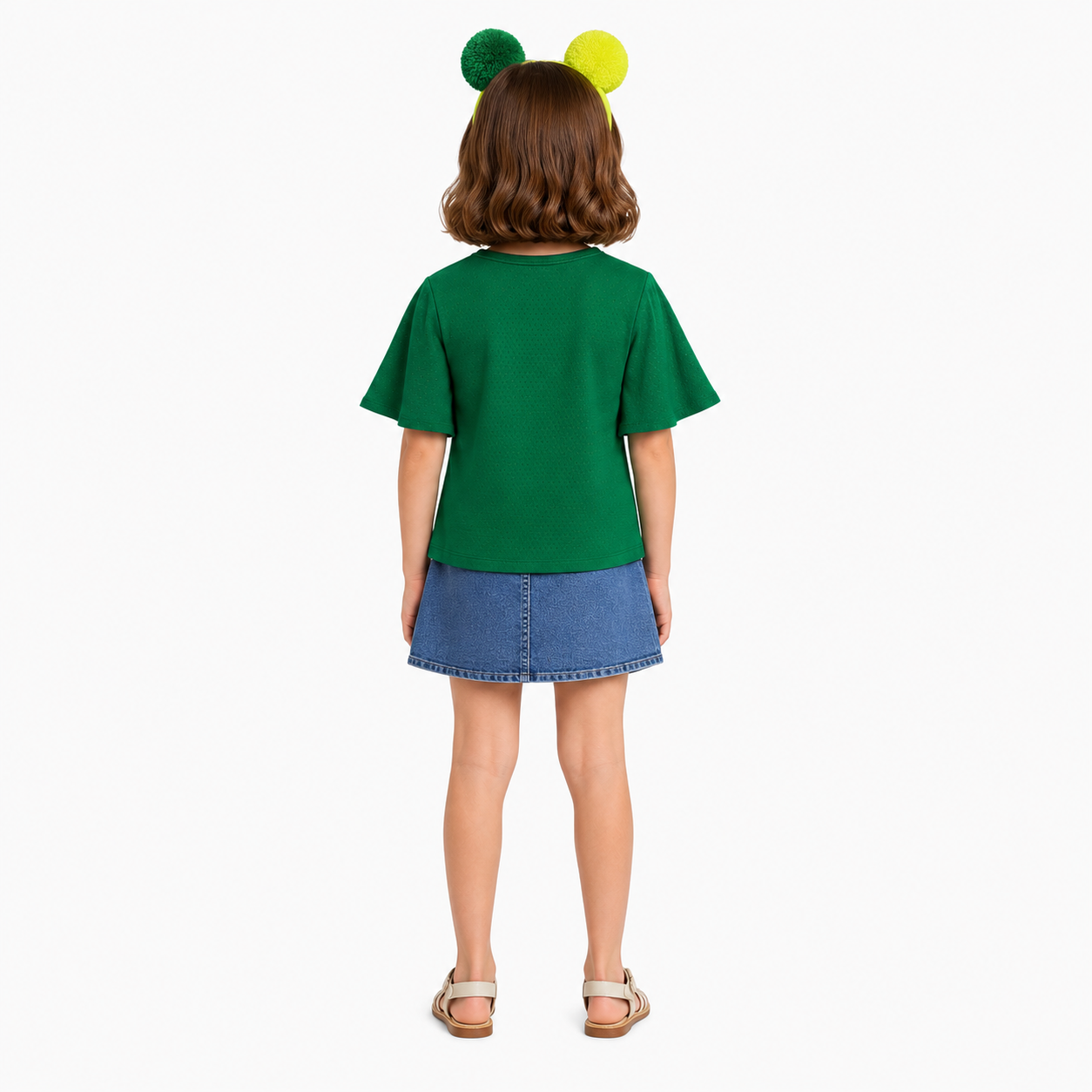 Blusa Infantil Feminina Alakazoo Texturizada Manga Babado Casual