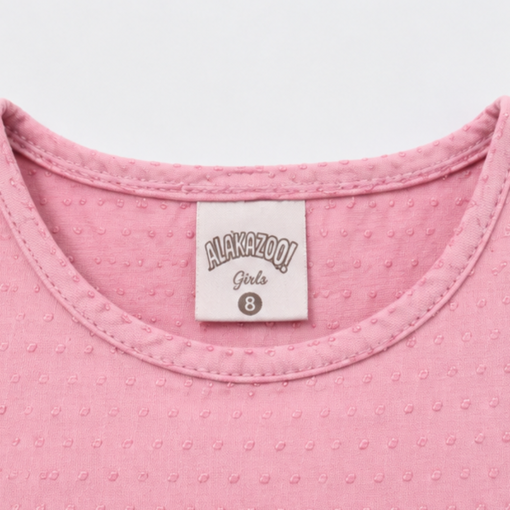 Blusa Infantil Feminina Alakazoo Texturizada Manga Babado Casual