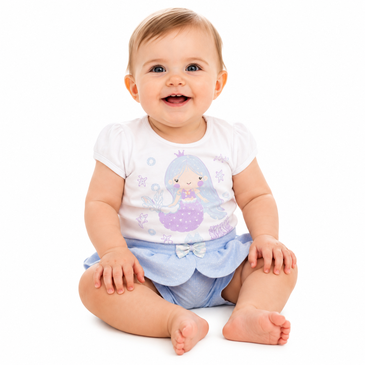 Conjunto Feminino Presente de Anjo Camiseta Silk e Short Coupé