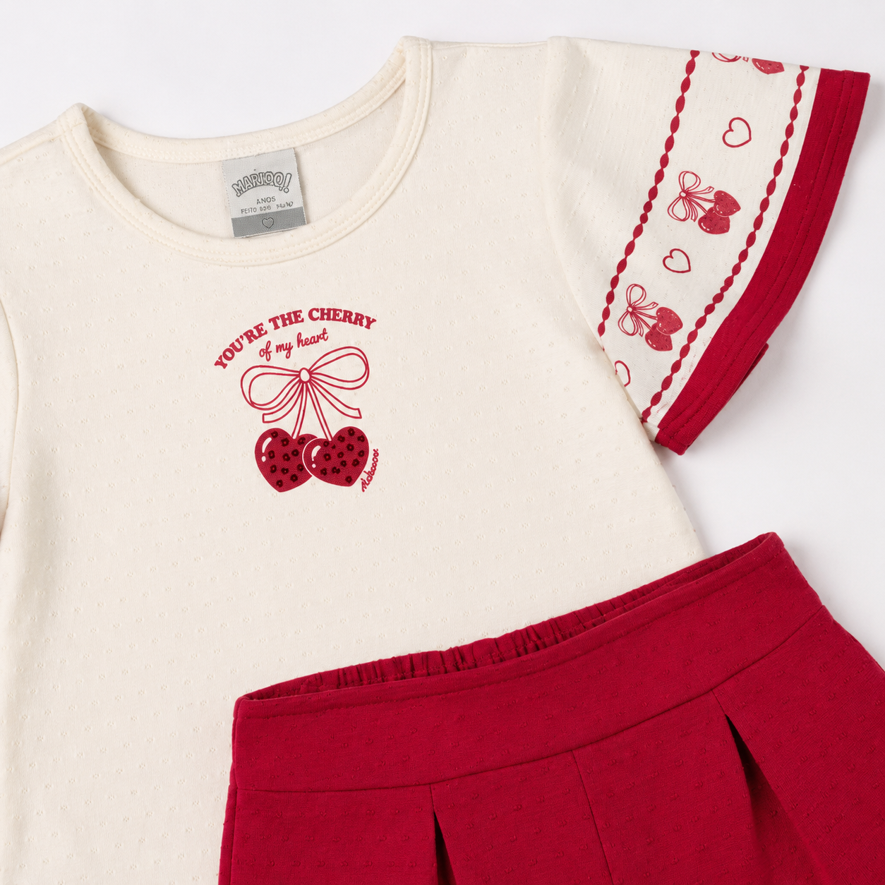 Conjunto Infantil Feminino Alakazoo The Cherry Blusa Alcinha e Short Casual