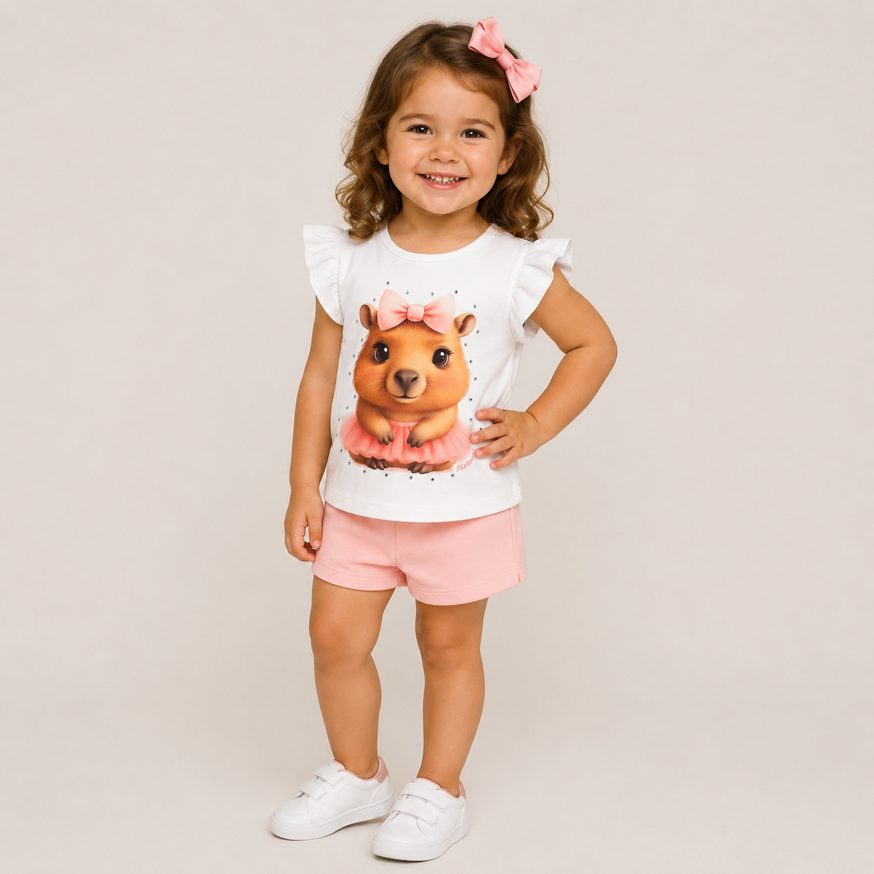 Blusa Infantil Feminina Alakazoo Capivara Bailarina Algodão