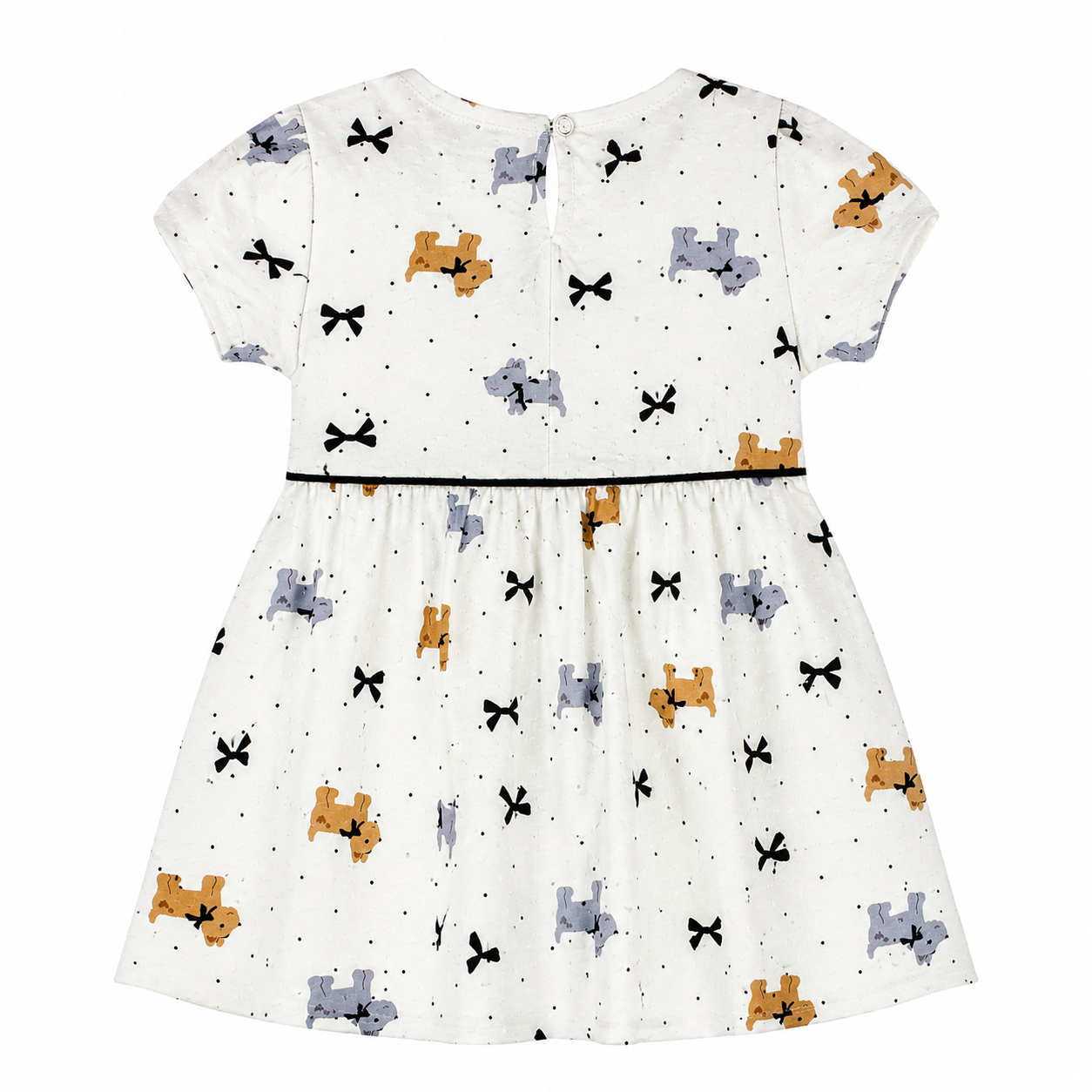 Vestido Infantil Alakazoo Cachorrinhos Malha Nikko Gola Boneca