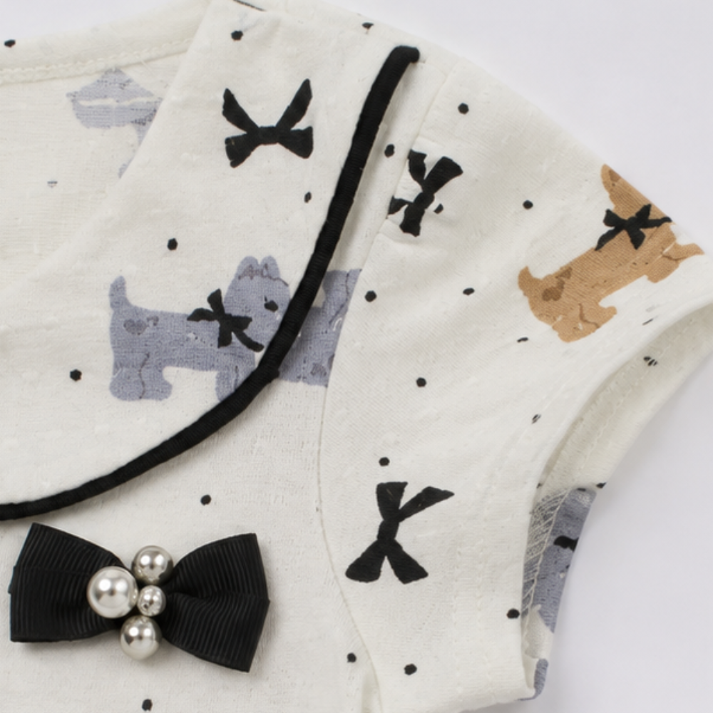 Vestido Infantil Alakazoo Cachorrinhos Malha Nikko Gola Boneca