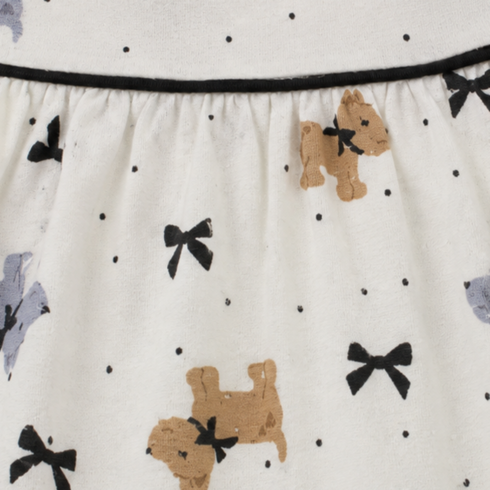 Vestido Infantil Alakazoo Cachorrinhos Malha Nikko Gola Boneca