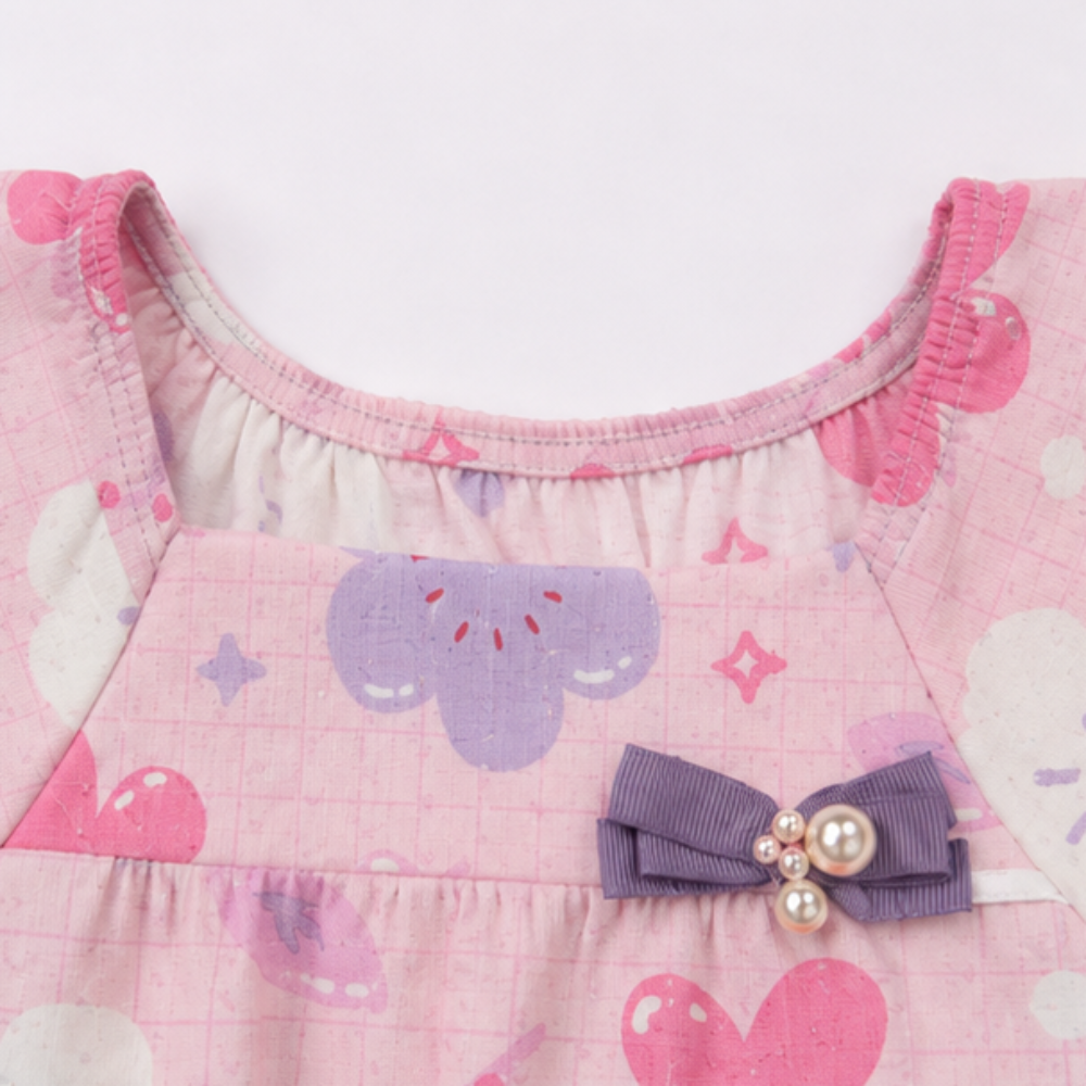 Vestido Infantil Alakazoo Flores Malha Nikko Casual