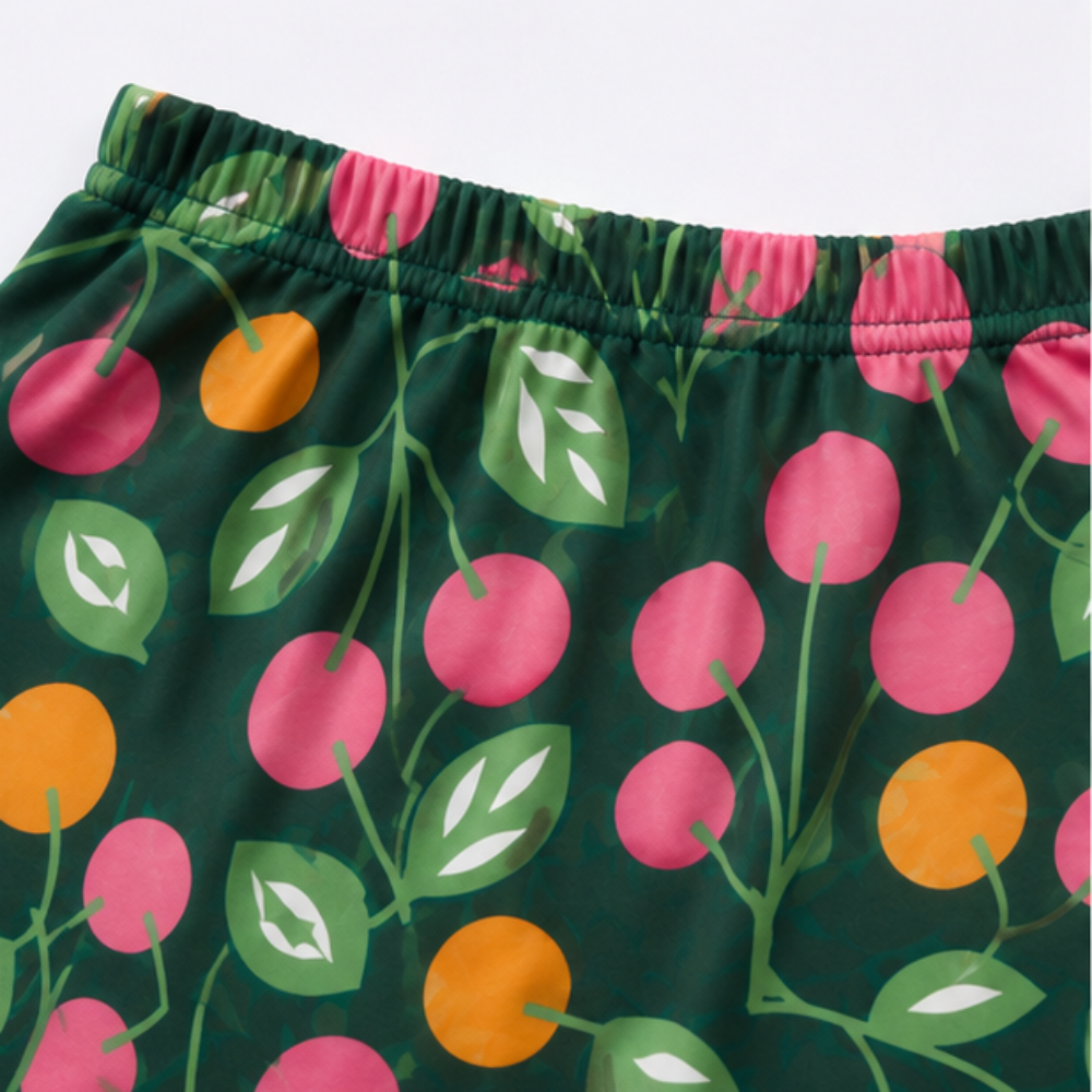 Conjunto Infantil Feminino Kyly Cerejas com Strass - Blusa + Short-Saia
