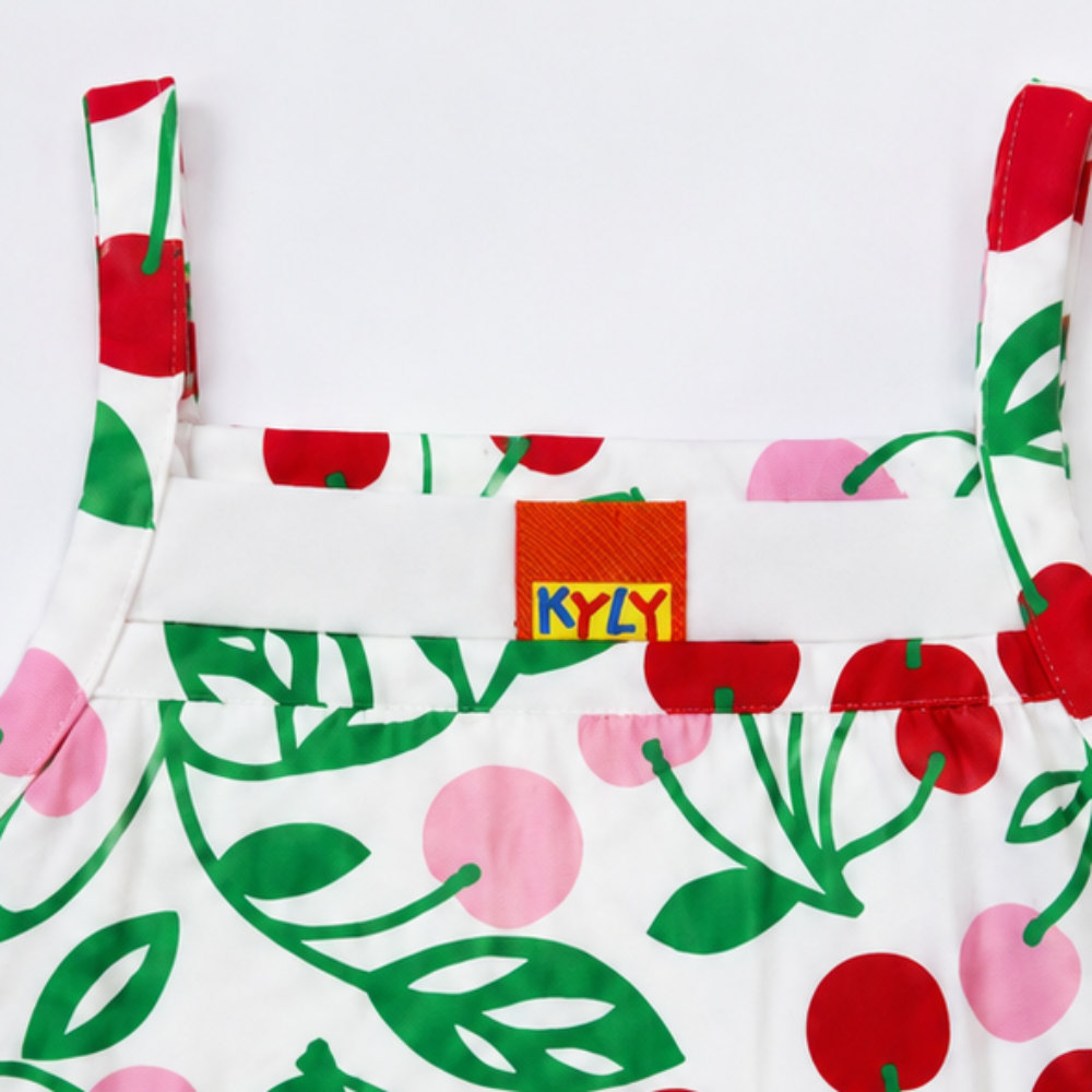 Vestido Infantil Feminino Kyly Cerejas Alcinha Verão