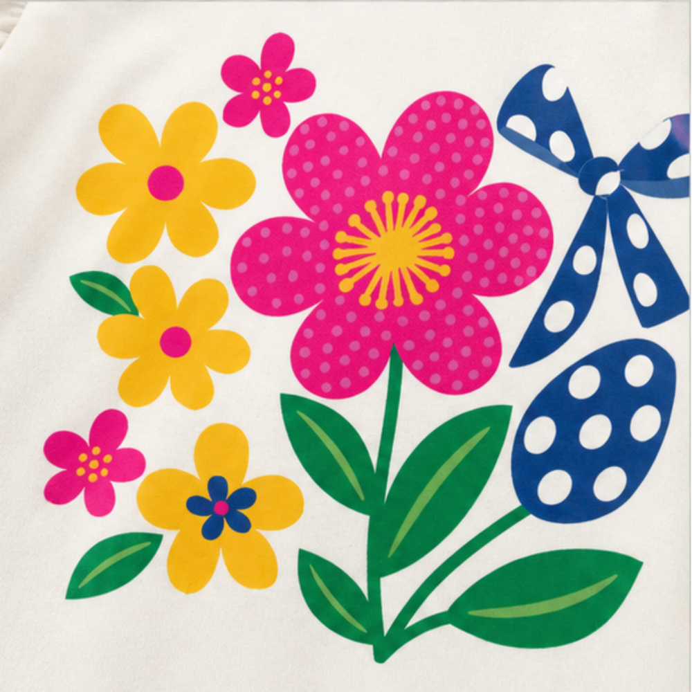 Conjunto Infantil Feminino Kyly Flores Blusa e Short