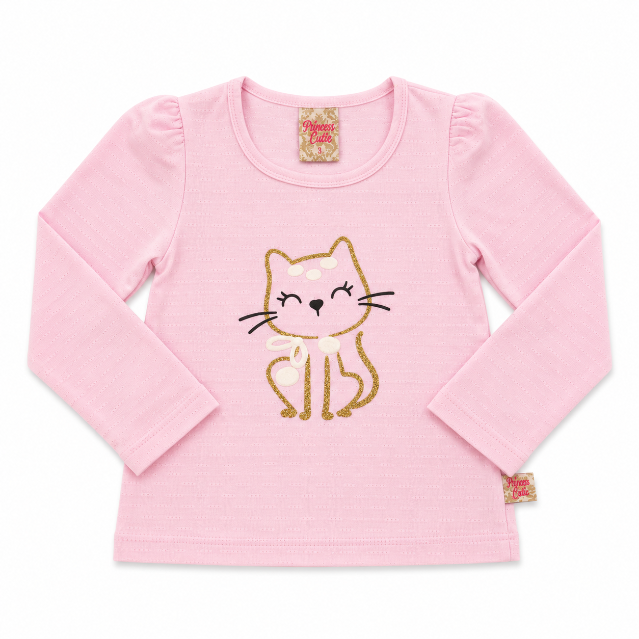 Blusa Manga Longa Feminina Brincar e Arte Gatinha Piquet Molin