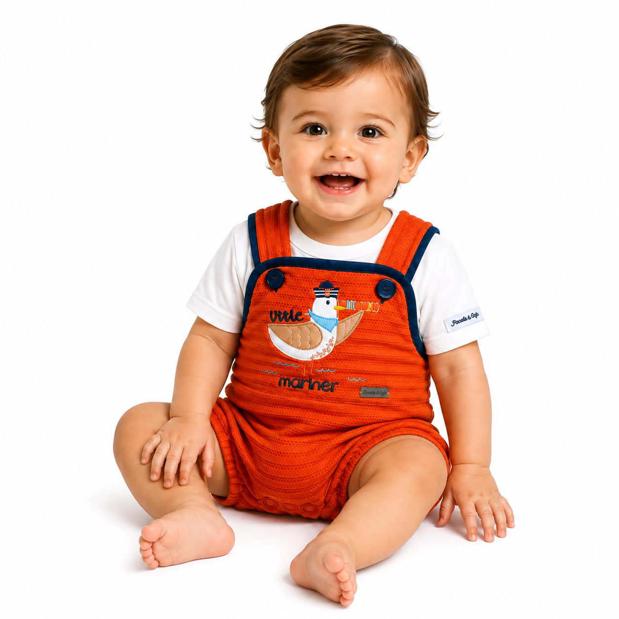 Conjunto Masculino Presente de Anjo Romper Coupé com Bordado