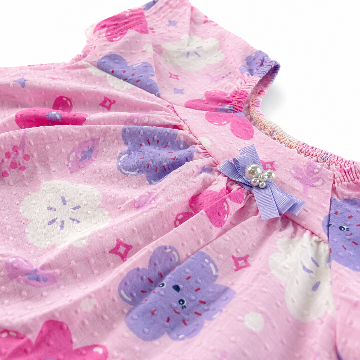 Vestido Infantil Alakazoo Flores Malha Nikko Casual