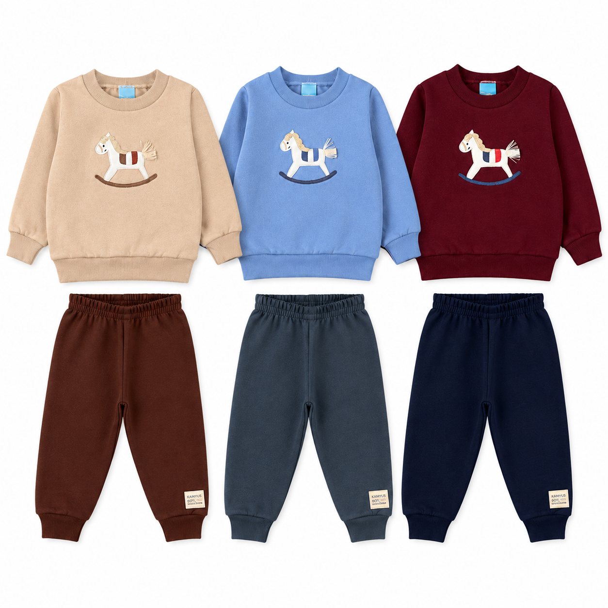 Conjunto Moletom Infantil Masculino Kamylus Cavalinho de Balanço