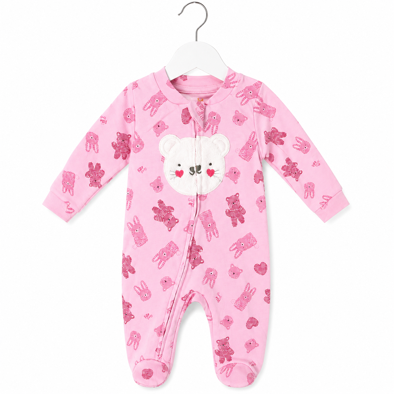 Macacão Feminino Manga Longa Kiko Baby Ursinha com Zíper