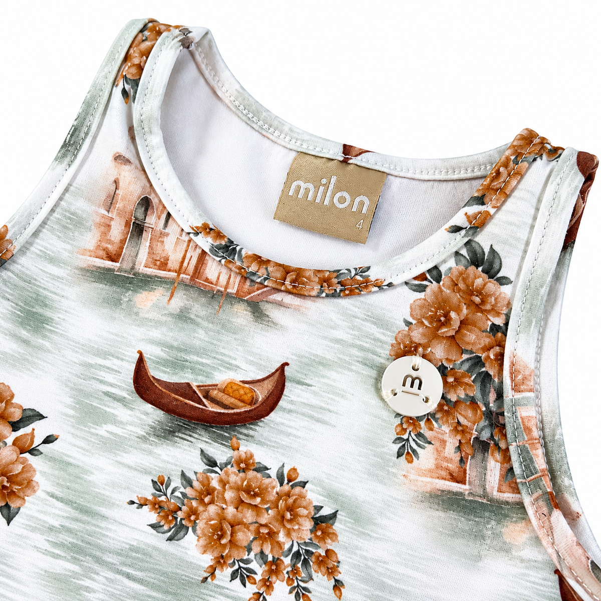 Vestido Infantil Feminino Milon Estampado Cotton com Pérolas