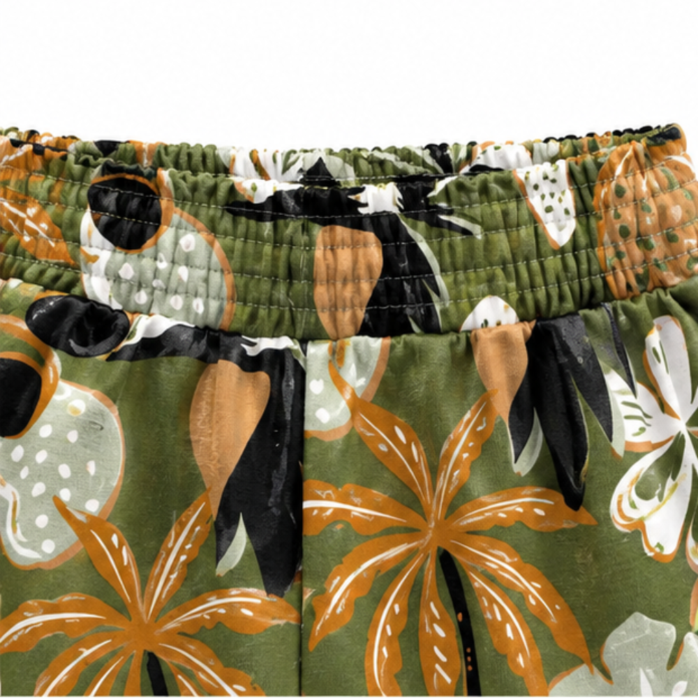 Conjunto Feminino Infantojuvenil Kyly Top e Short Estampa Tropical Coqueiro