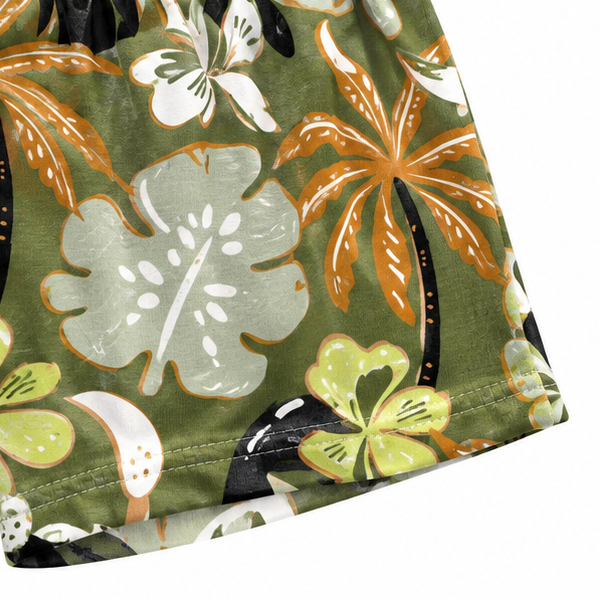 Conjunto Feminino Infantojuvenil Kyly Top e Short Estampa Tropical Coqueiro