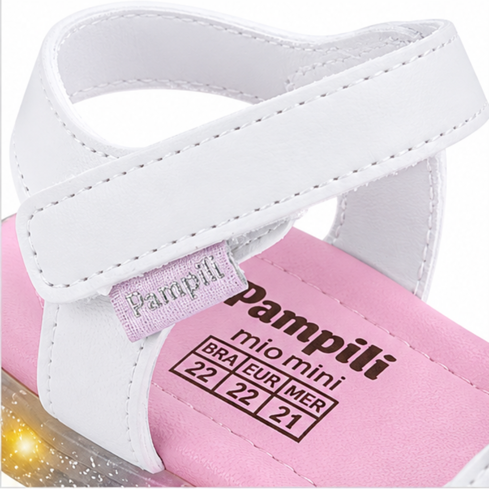 Sandália Infantil Menina Pampili Borboleta Papete LED Solado Luzes