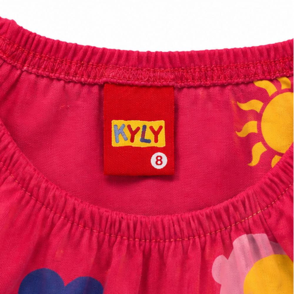 Vestido Infantil Feminino Kyly Estampa Divertida Óculos e Sol
