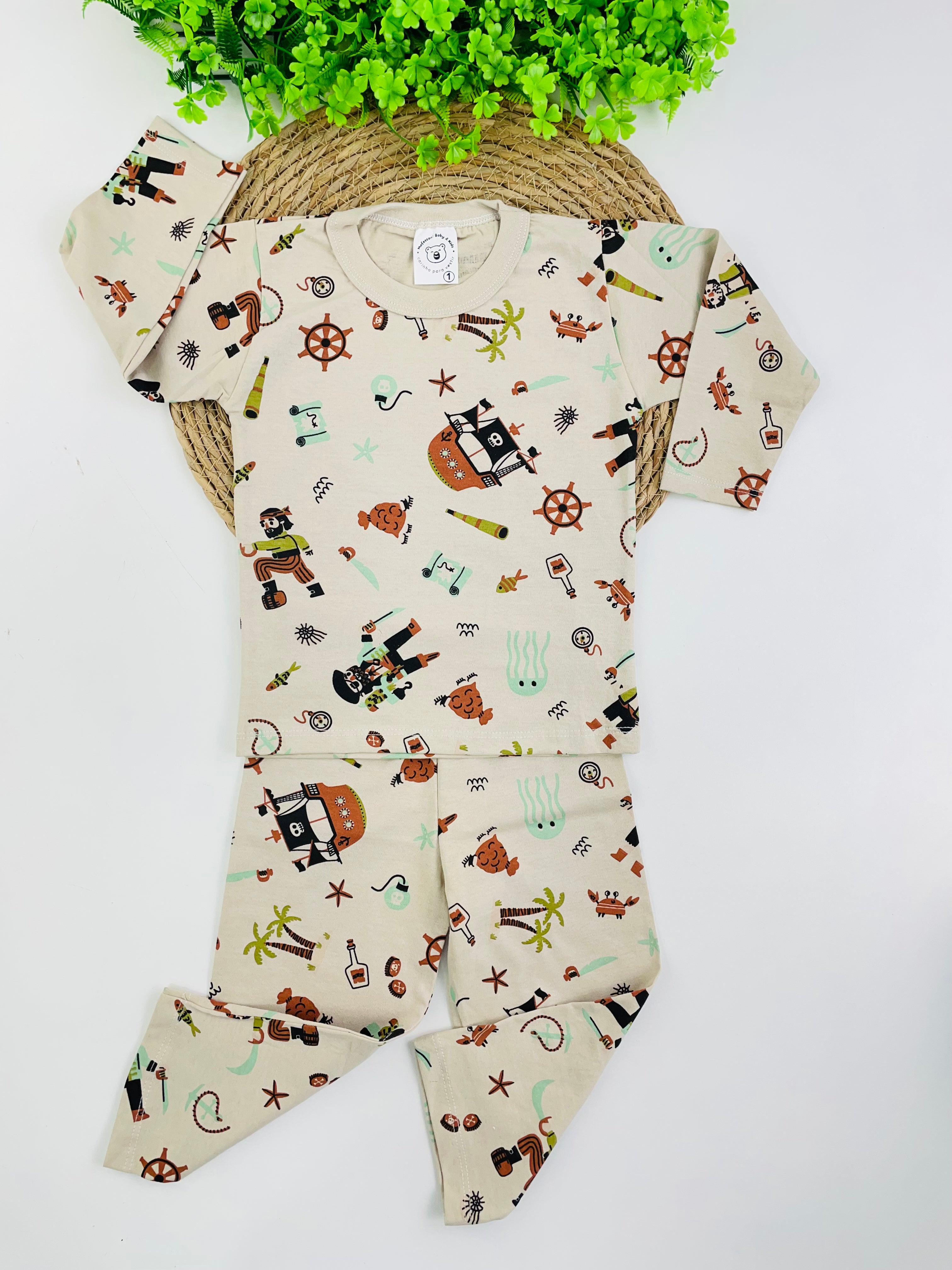 Pijama Manga Longa Mafessoni Pirata