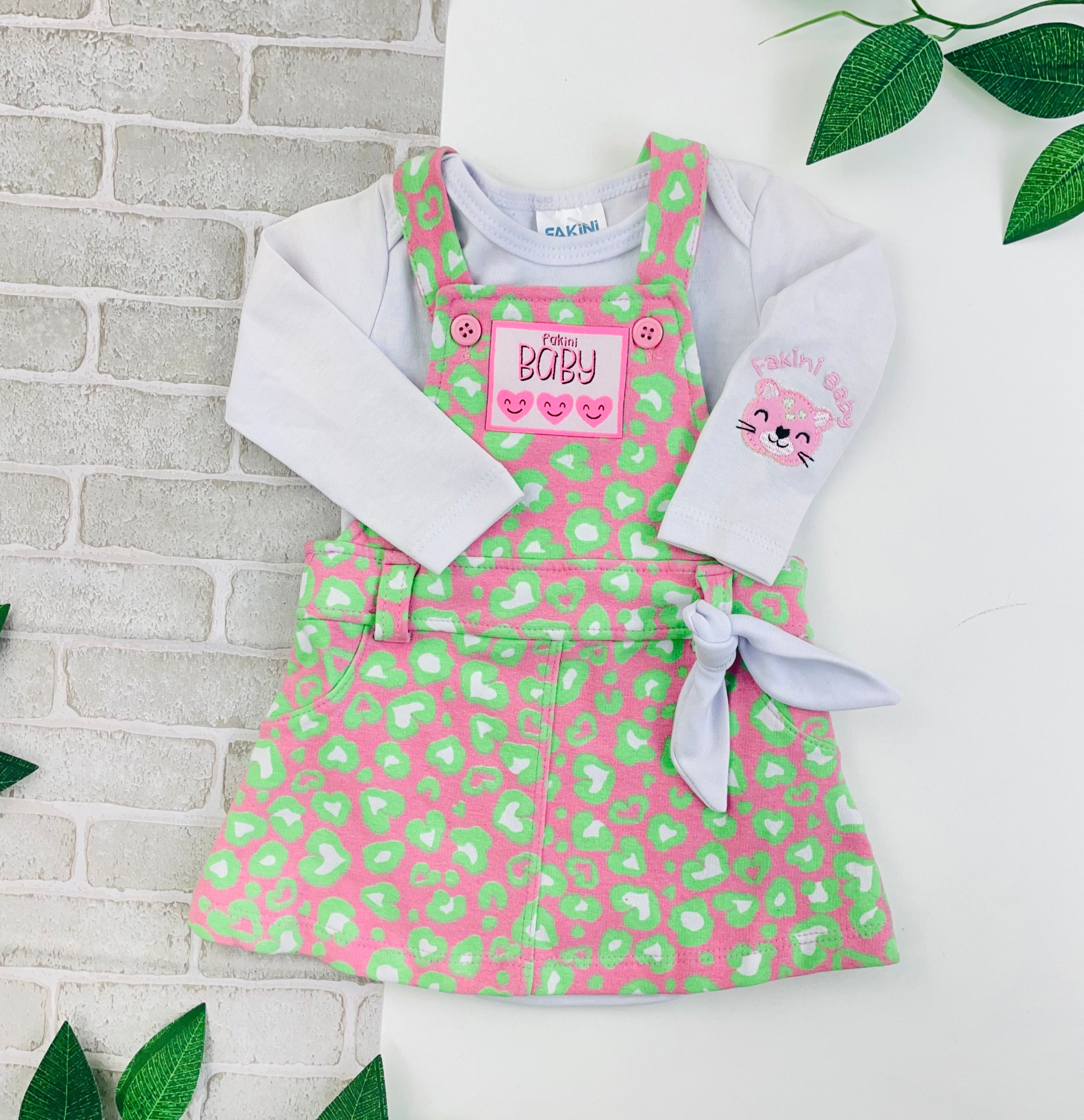 Conjunto Body Manga Longa E Salopete Fakini Baby