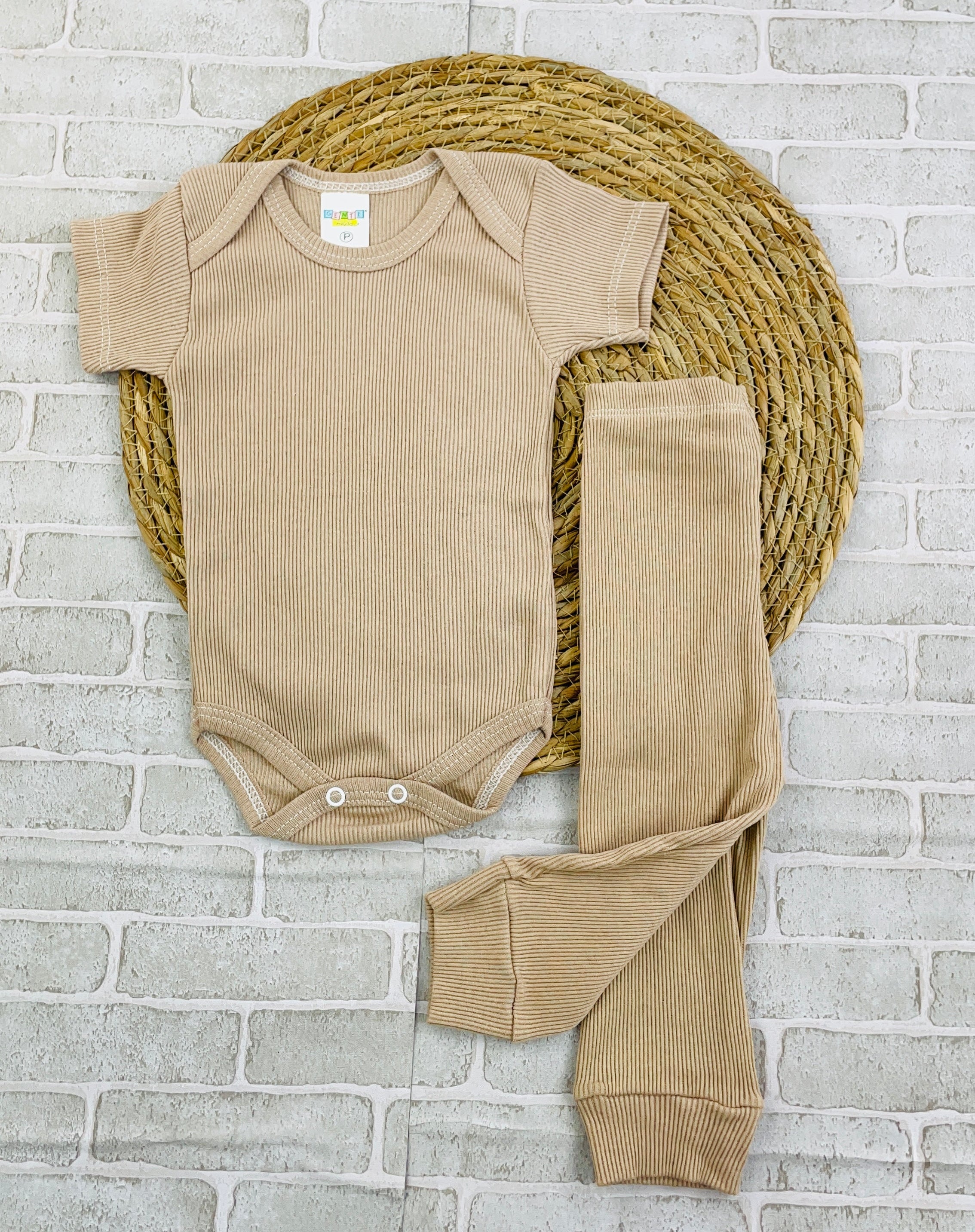 Conjunto Manga Curta Ribana Bege