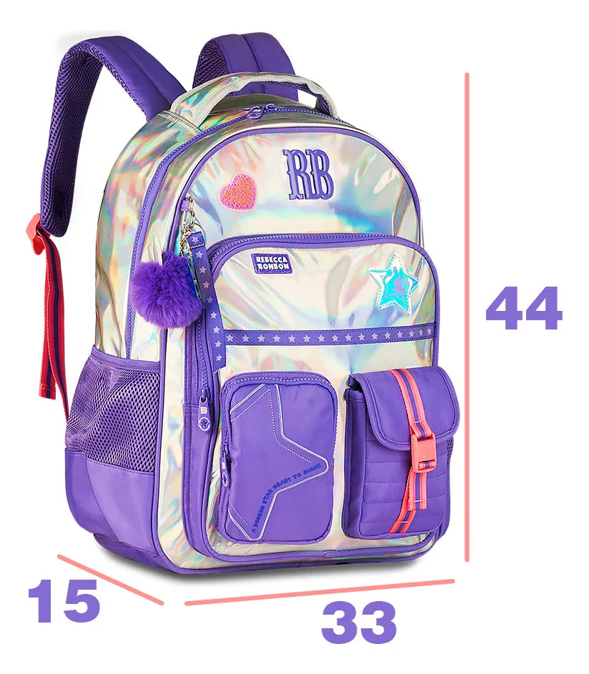 Mochila De Costas Rebecca Bonbon Holo Shine 19