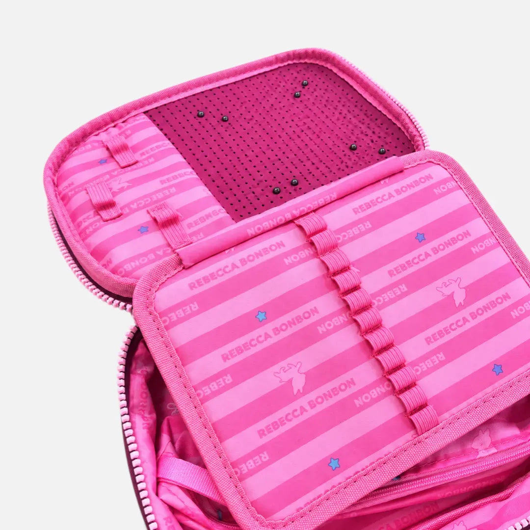 Kit Mochila de Costas Rebecca Bonbon Love 17,5 Oficial com Estojo e Lancheira
