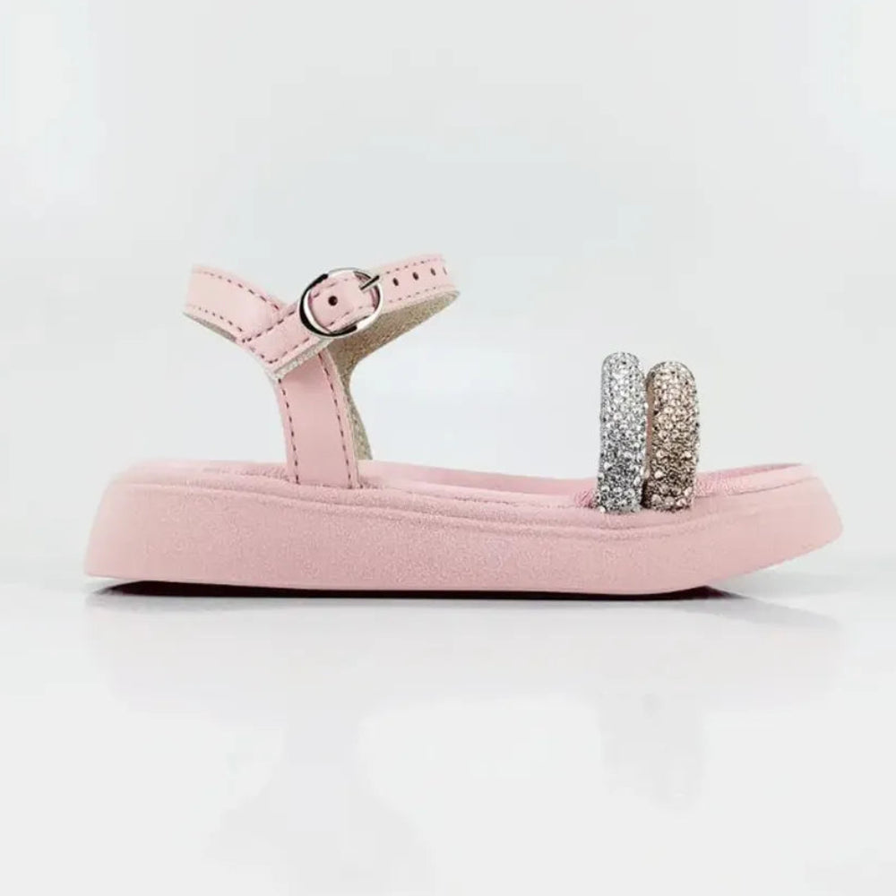 Sandália Infantil Feminina Molekinha Tiras Strass