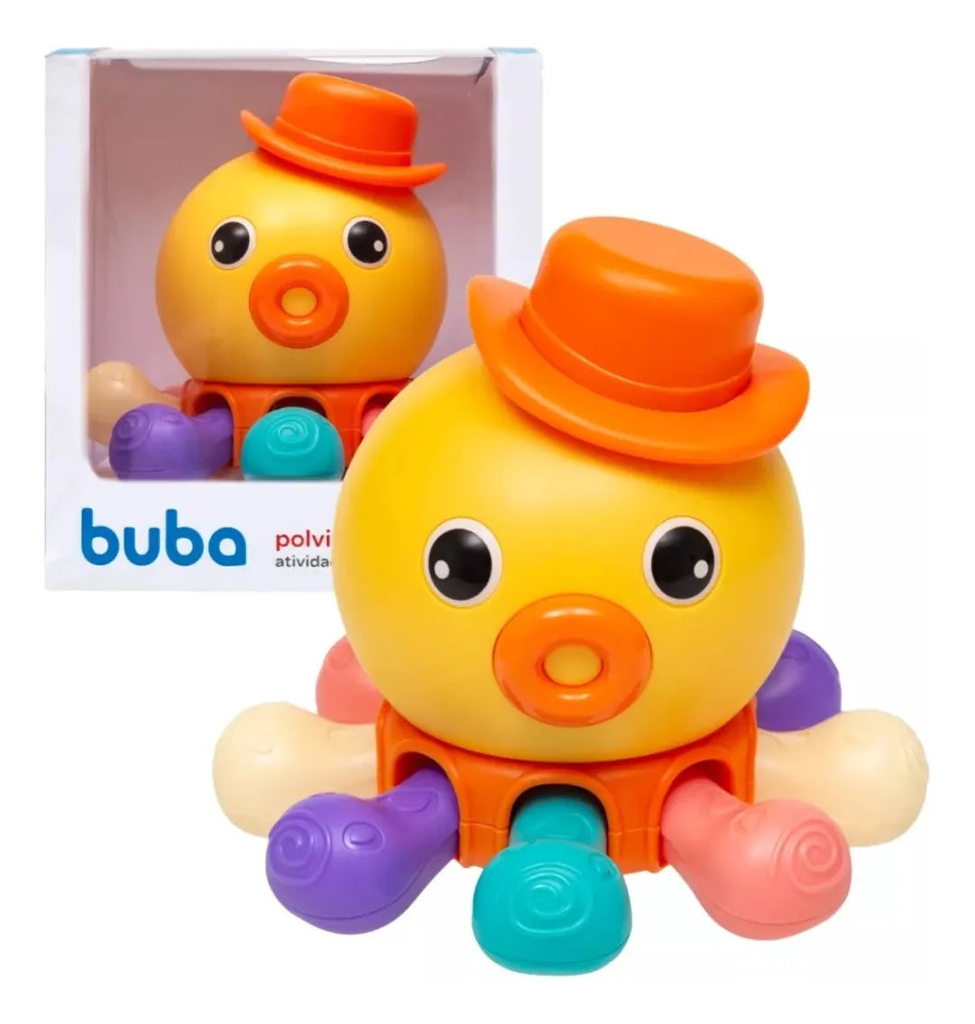 Polvinho Buba de Atividades +6M — Sensorial, Giratório, Com Buzina e Tentáculos Interativos