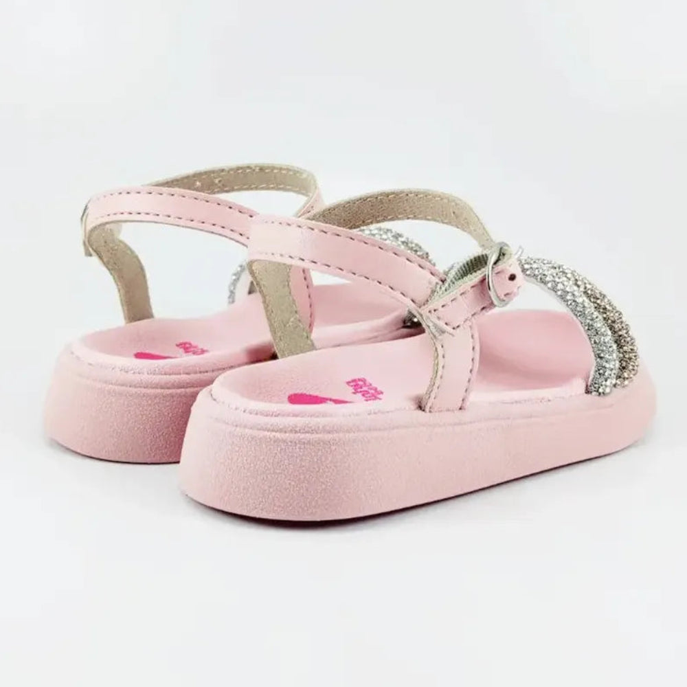 Sandália Infantil Feminina Molekinha Tiras Strass