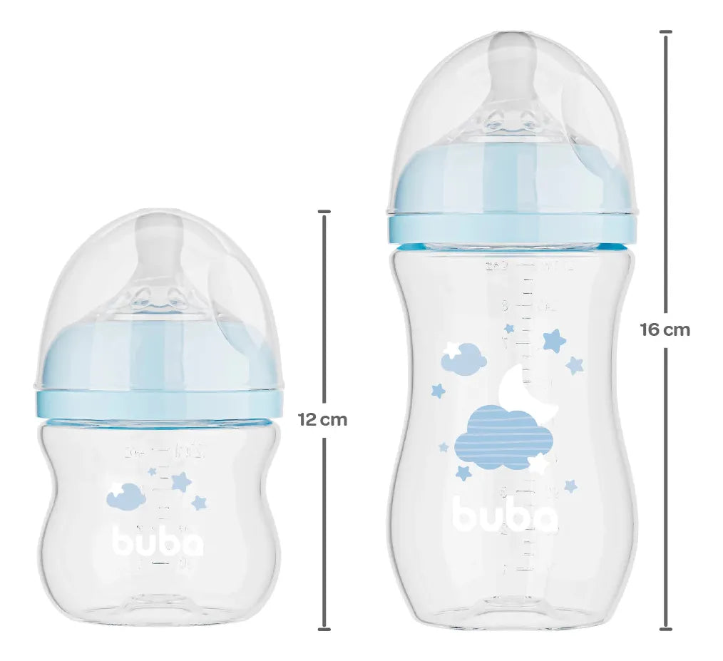 Kit Mamadeiras Buba Easy Flow Nuvem 2 Peças