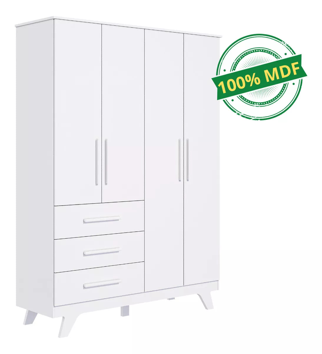Guarda Roupa Retro Peroba 4 Portas Lisa