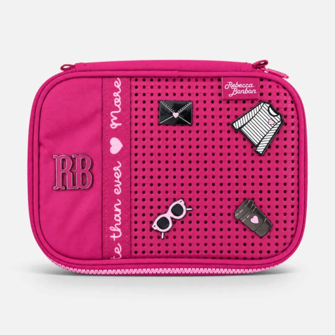Kit Mochila de Costas Rebecca Bonbon Love 17,5 Oficial com Estojo