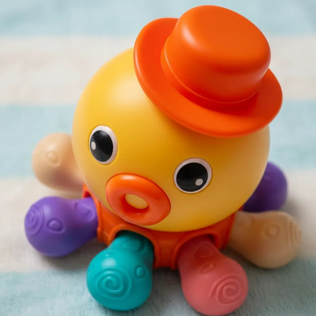 Polvinho Buba de Atividades +6M — Sensorial, Giratório, Com Buzina e Tentáculos Interativos
