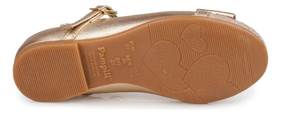 Sapatilha Infantil Festa Pampili Angel Laço com Glitter e Strass Confortável