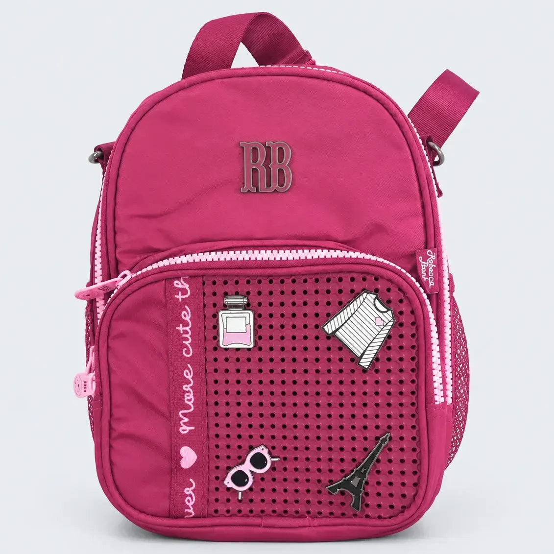 Kit Mochila de Costas Rebecca Bonbon Love 17,5 Oficial com Estojo e Lancheira