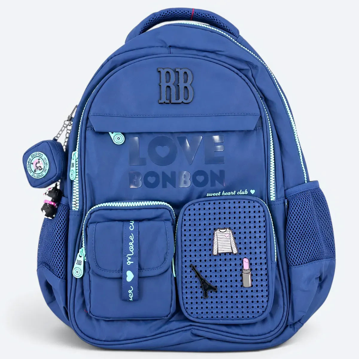 Kit Mochila de Costas Rebecca Bonbon Love 17,5 Oficial com Estojo