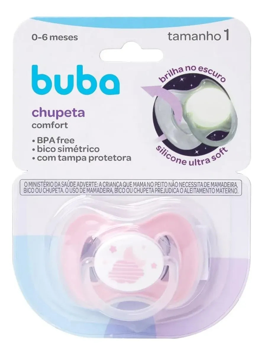 Chupeta Buba Nuvem Comfort Noturna Brilha no Escuro (Tamanhos 1 e 2)
