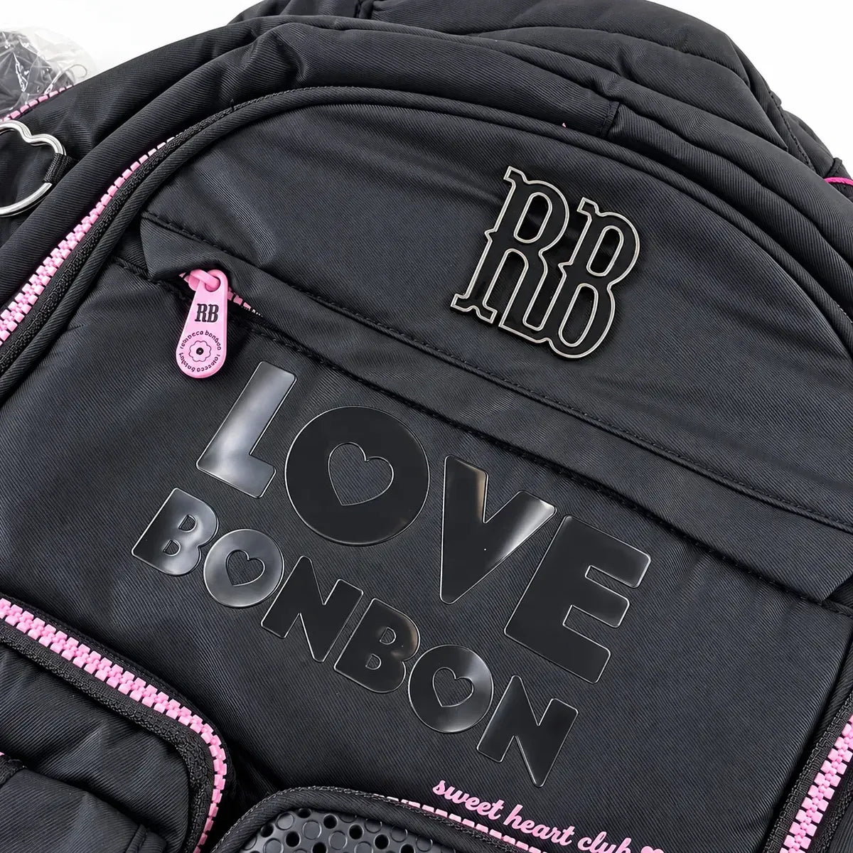 Kit Mochila de Costas Rebecca Bonbon Love 17,5 Oficial com Estojo e Lancheira