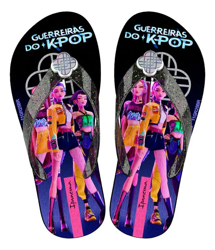 Chinelo de Dedo Infantil Ipanema Guerreiras do K-POP Licenciado Confortável Grendene